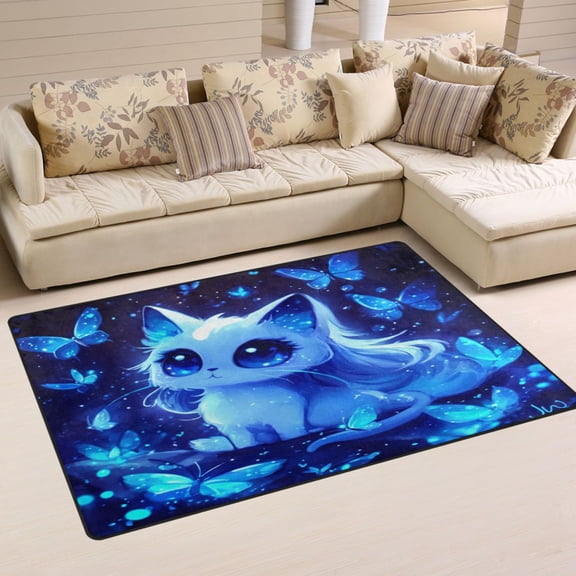 Elegant and Cute Cat Soft Polyester Area Rug 31''x20'', Non Slip, Memory Foam, Water Absorbent