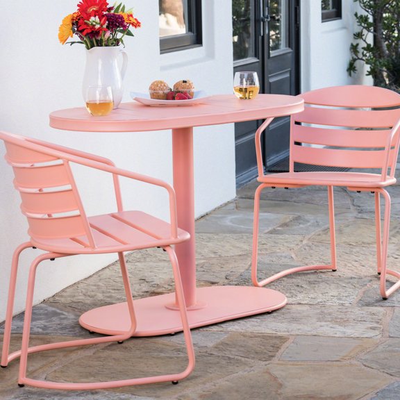 Elegant and Durable - Enjoy an Intimate Outdoor Meal with a Coral Iron Bistro Set