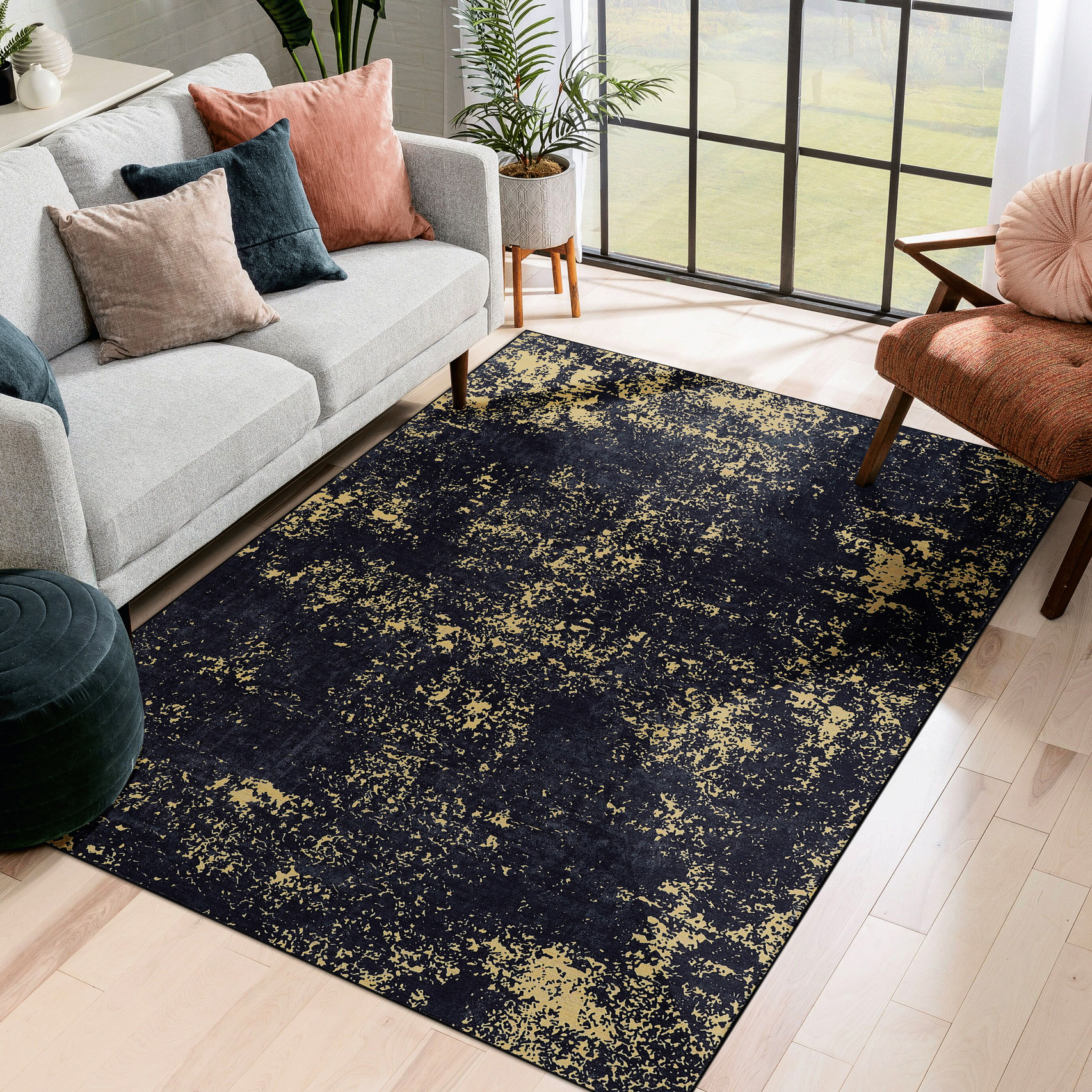 Image showcasing Elegant and Functional - Machine Washable 6x9 Area Rug for High ...