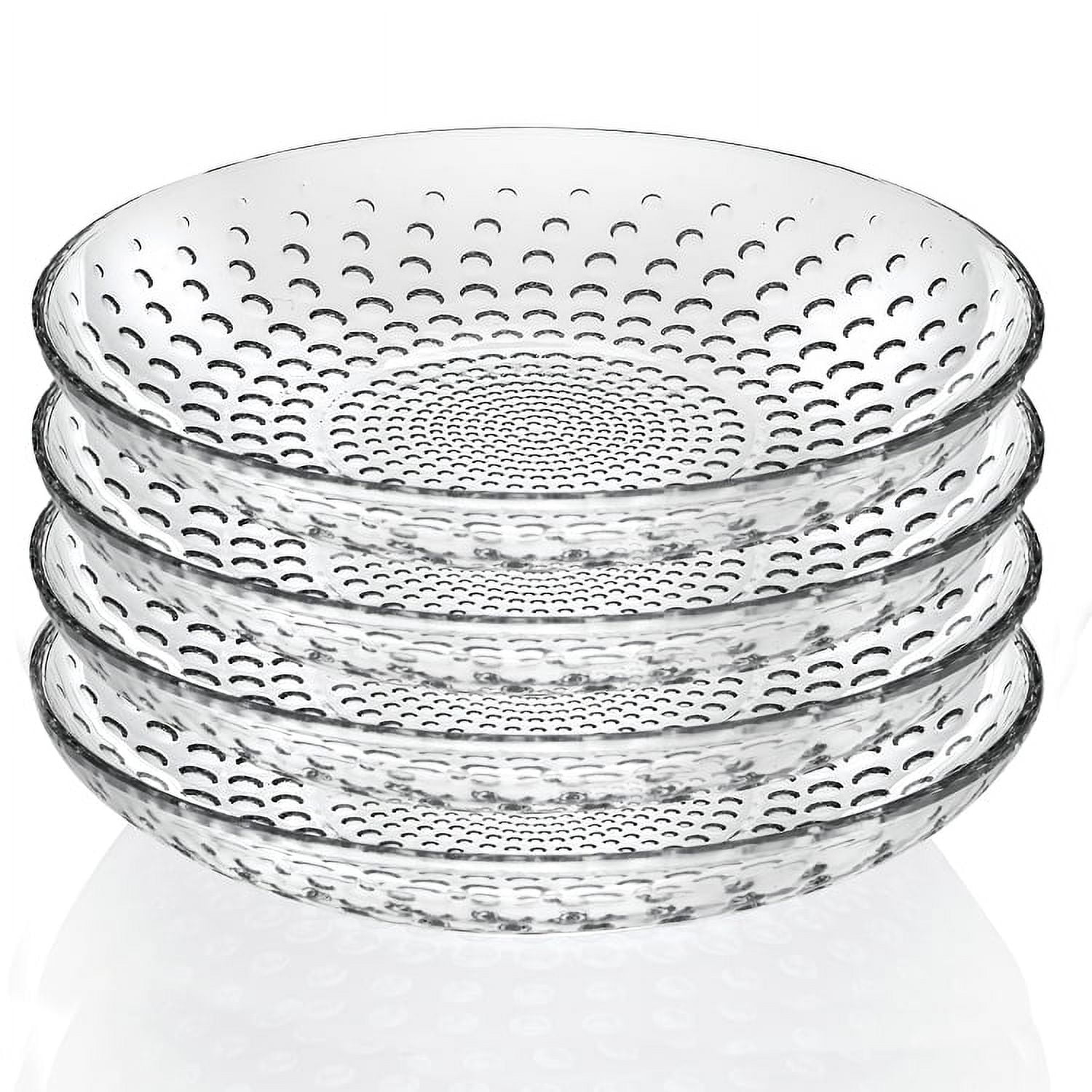 Galassia Classic Clear Glass 8.5" Bowls, Set of 4 - Microwave & Dishwasher Safe