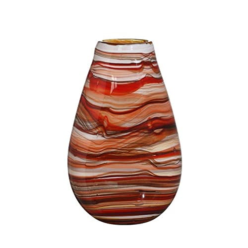 Elegant and Modern Decorative Classical Glass and Marble Vase for Housewarming Gift - 16" Glass Vase, Futura