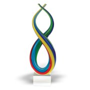 Elegant and Modern Murano Style Art Glass Colorful Centerpiece for Home Decor - Spectrum, 14 Inches