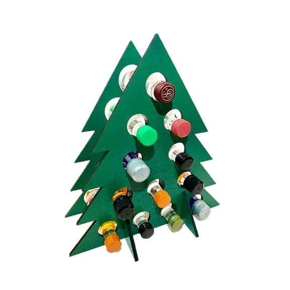 Elegant and Practical Tree Shaped Wooden Bottle Rack with Circular Hollow Design Suitable for Home Decoration of Collectors