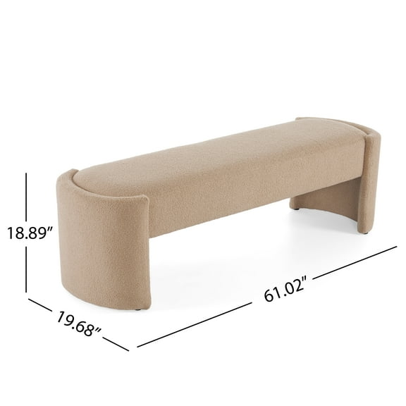 Elegant and Simple Long - shaped Ottoman Bench, Beige