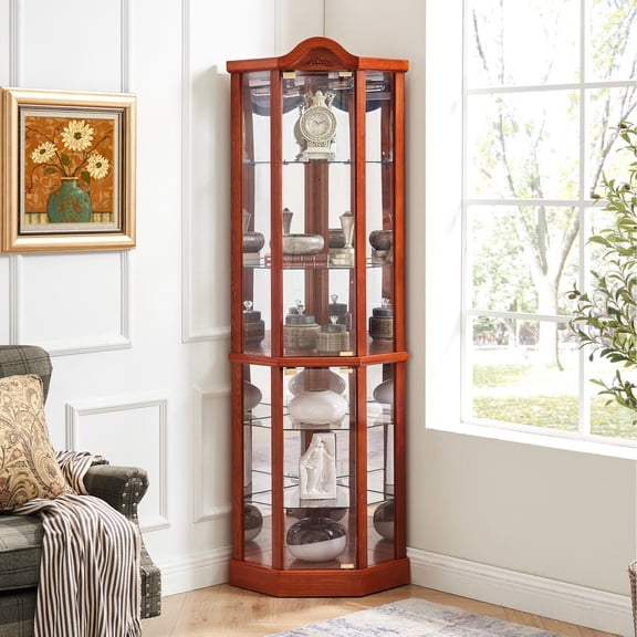 Elegant and Spacious Display - Showcase Precious Collectibles with Adjustable Shelves and Lighting