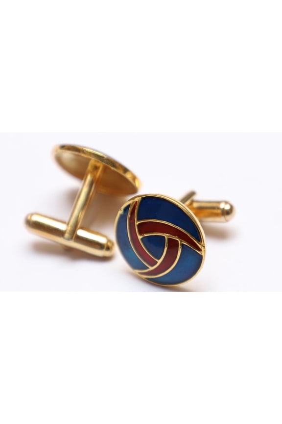 Elegant blue and maroon enamel stylish round shape silver cufflinks for boys set elegant cufflinks design for men