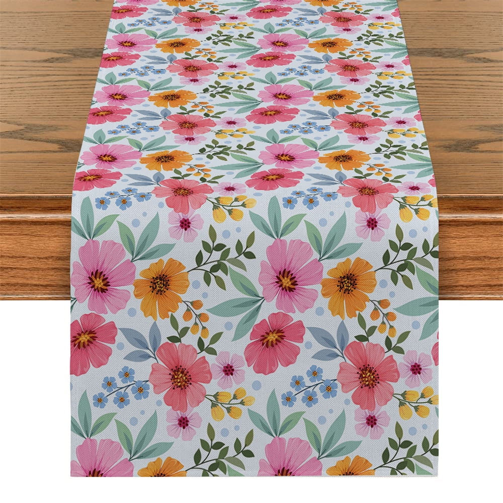 Elegant daisies flower table flag Rich plant table Runner Family