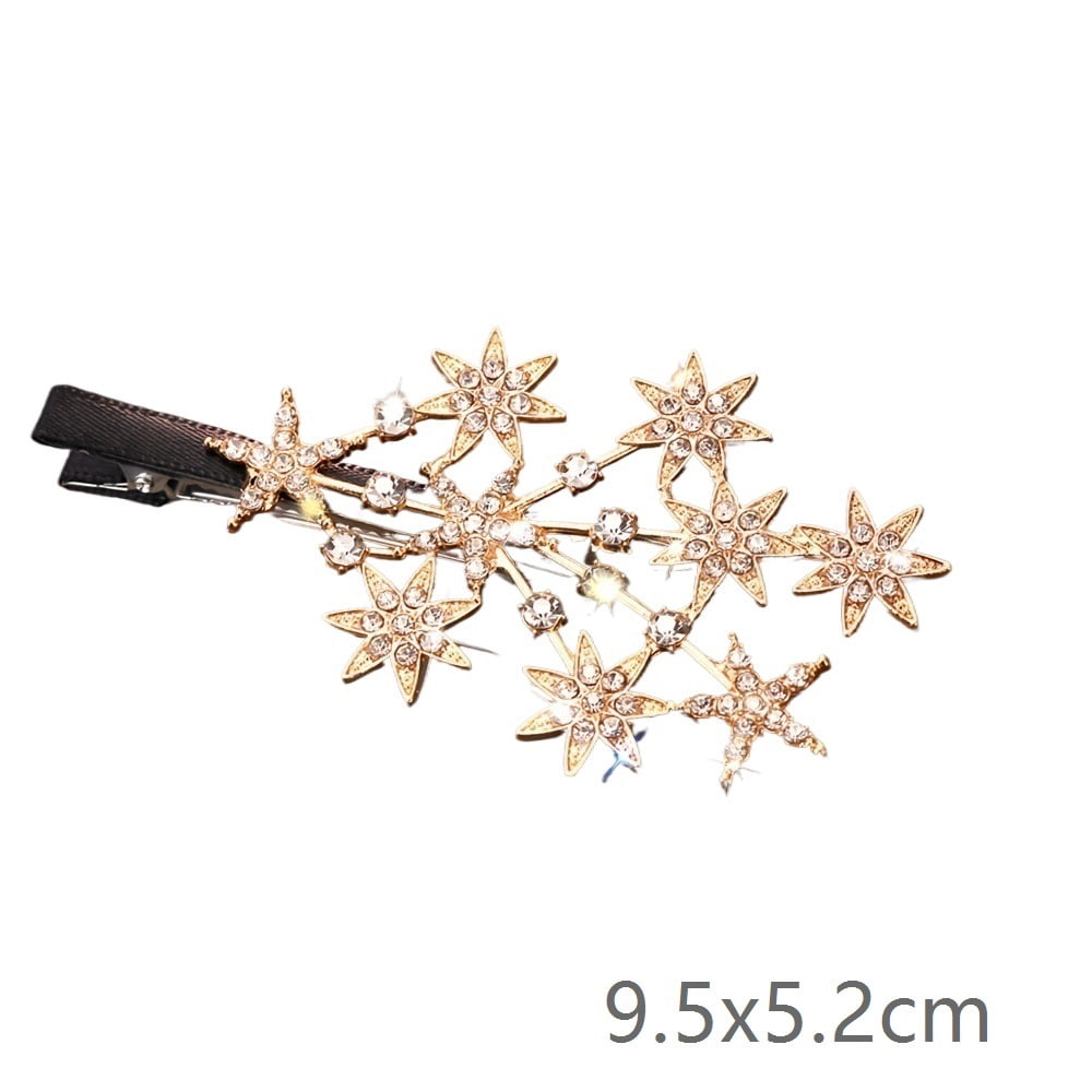 Elegant and fashionable baby's breath diamond-encrusted hair clip | Alloy bangs side clip | Girls' hair accessories suitable for parties, shopping and commuting