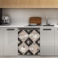 thumbnail image 1 of Elegant neutral quatrefoil pattern Dishwasher Magnet Cover Decorative Sticker for Home Cabinet Kitchen 23" x26", 1 of 5
