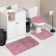 thumbnail image 1 of Elegant set for bathroom non slip bath mat 3pc super soft plush chenille #6 pink color, 1 of 3