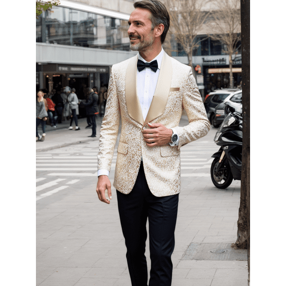 Elegant two-piece men's suit | Double breasted, Peak lapel, fashionable for weddings and parties