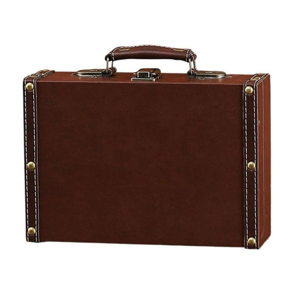 Elegant1eatherHandheld Luggage Box Sturdy Home and Travel Storage Solution