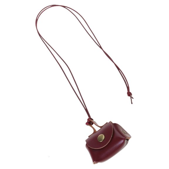 Elegant1eatherNecklace with Coin Purse Pendant for Women Long Sweater Chain Headphone Bag Charm Neckchain Accessory