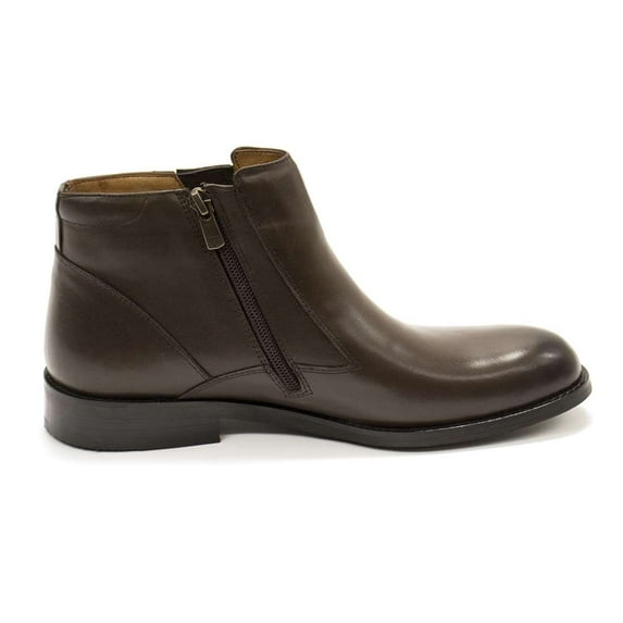 Elegante Men's Anderson Leather Side-zip Ankle Boots, Nogara Caffe,7 M US