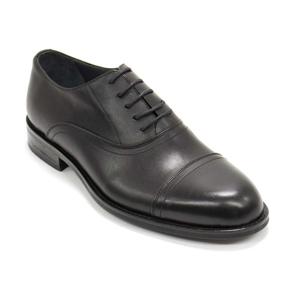 Elegante Men's Cinque Leather Oxford Shoes, Black,8 M US