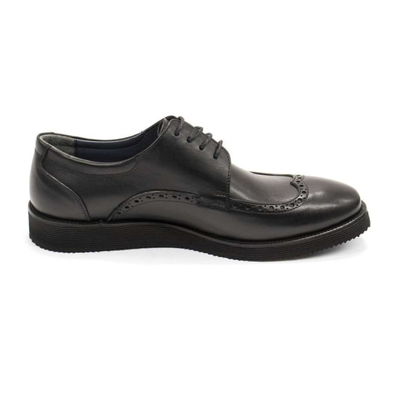 Elegante Men's Crotone Leather Oxford Shoes, Vivaro Nero,10 M US