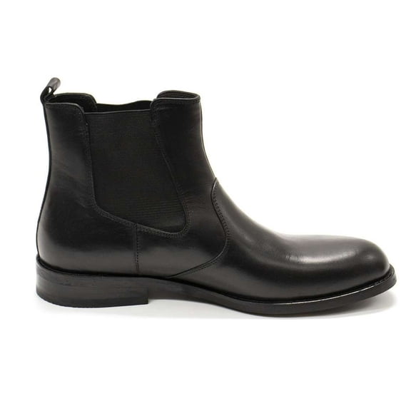 Elegante Men's Daniel Leather Chelsea Boots, Nera Nero,9 M US