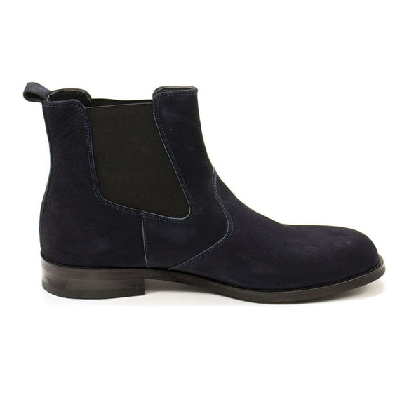 Elegante Men's Daniel Leather Chelsea Boots, Nera Nubuck Blue,11 M US