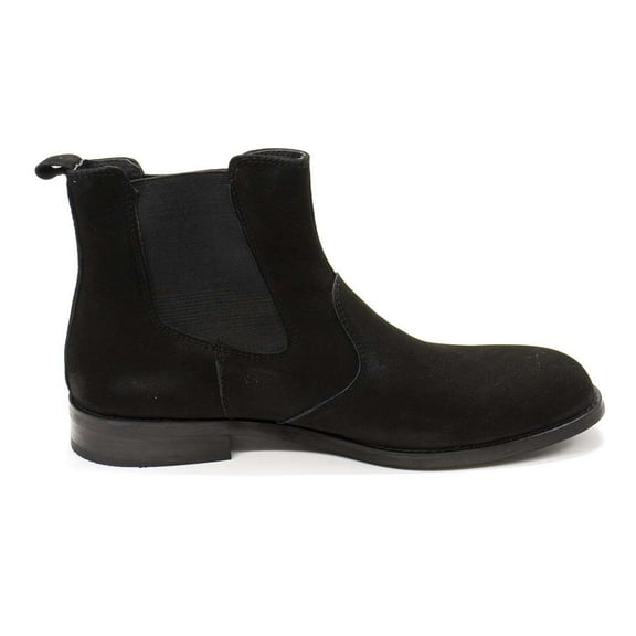 Elegante Men's Daniel Leather Chelsea Boots, Nera Nubuck Nero,10 M US