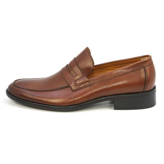 Elegante Men's Paola Slip On Leather Dress Shoes, Brown,9 M US
