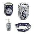 thumbnail image 1 of Benjara Elegantly Crafted Bath Accessories - Blue and White (Set of 4), 1 of 5