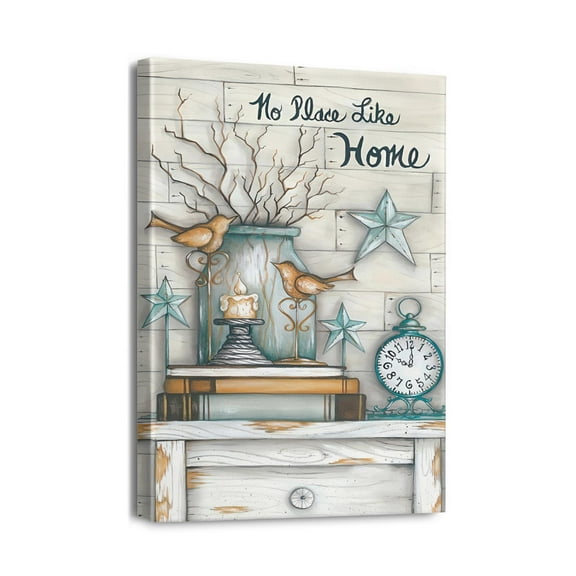 Elegantly Designed Rustic Bathroom Wall Art Beautiful 12x16 Farmhouse Flower and Dragonfly Painting, Perfect for Any Living Space