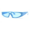 thumbnail image 1 of Elegantly Minimal Triangular Lens Narrow Rectangle Plastic Sunglasses All Blue, 1 of 4