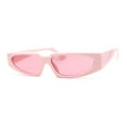 thumbnail image 1 of Elegantly Minimal Triangular Lens Narrow Rectangle Plastic Sunglasses All Pink, 1 of 4