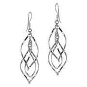 Elegantly Twisting Sterling Silver Dangle Earrings