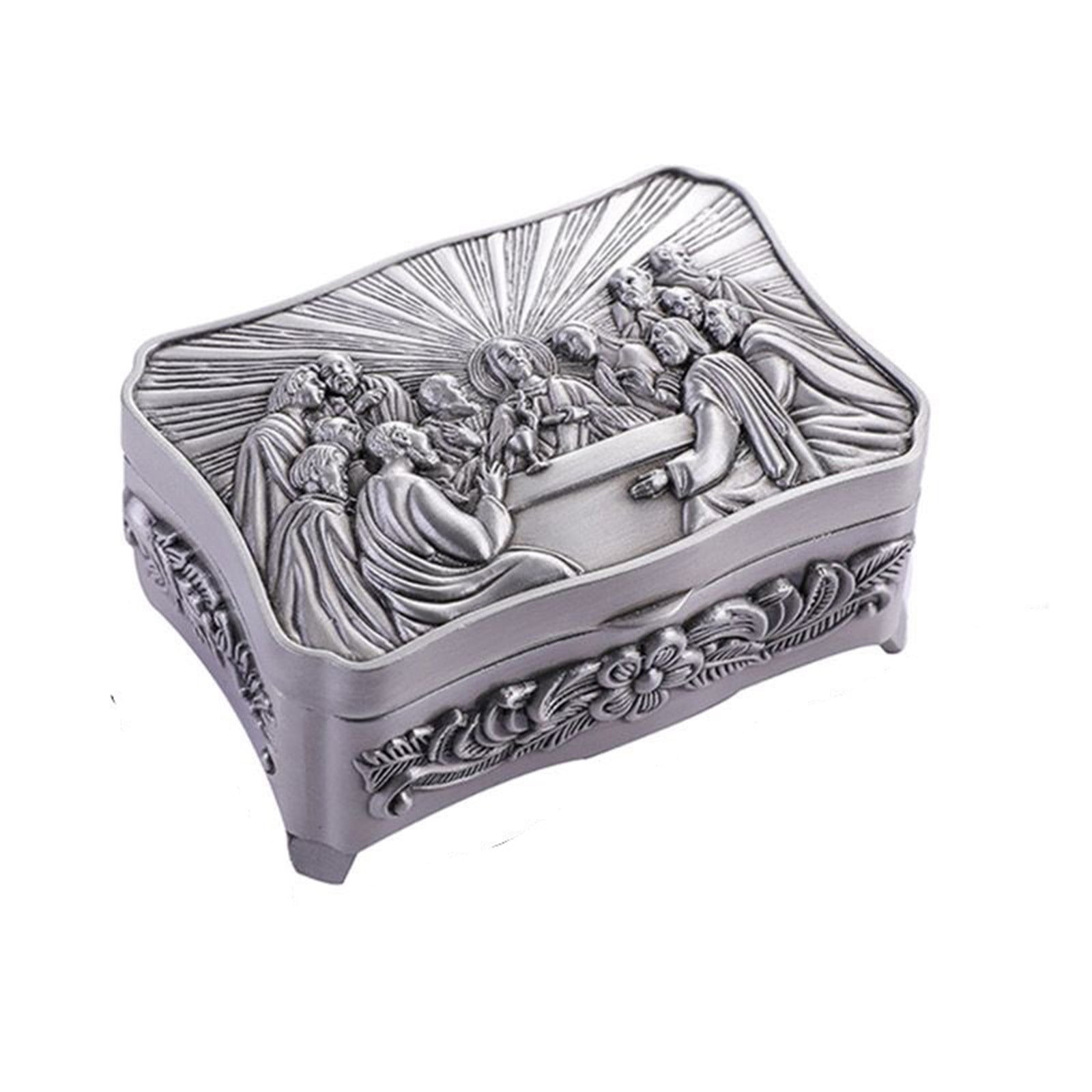 GSKKLQ Elegantmedical Last Supper Rosary Necklace Eucharistic Box Catholic Roman Rosary Case Gift