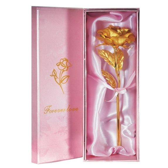 Elegantoss 24K Gold Rose Foil Flowers, Handcrafted With Gift Box, 7.87 Inches Length, Gift For Valentine'S Day, Mothers Day