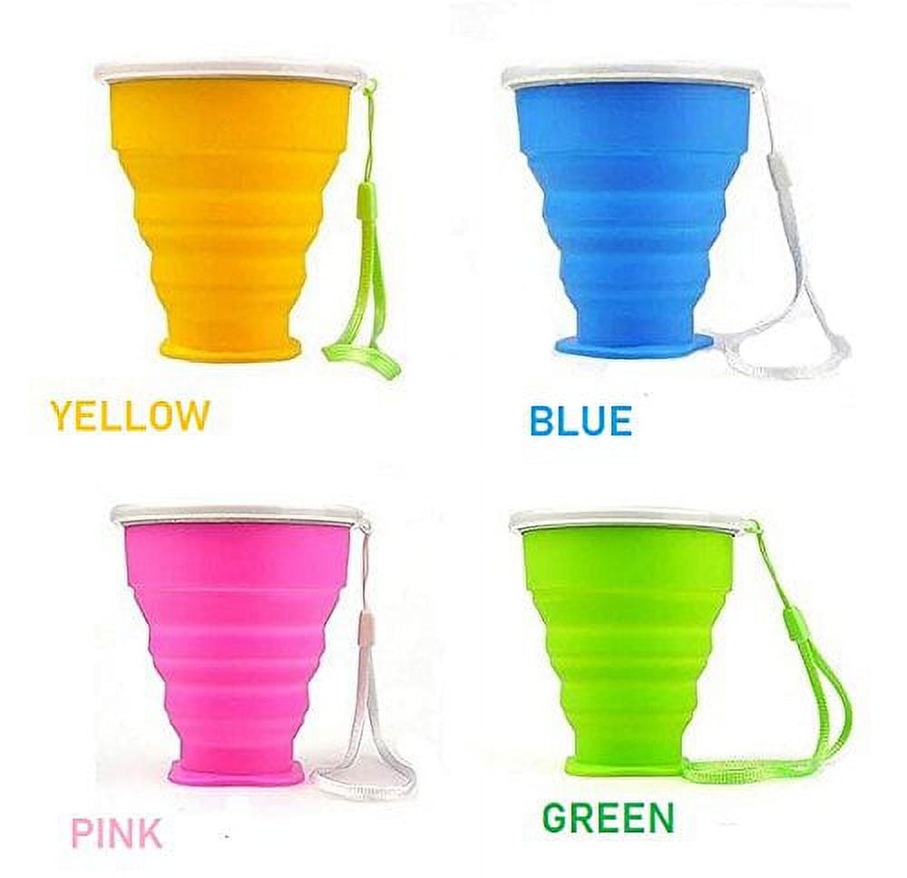 Elegantoss Collapsible 4 Pack Travel Cup with Lid, Silicone Fold able