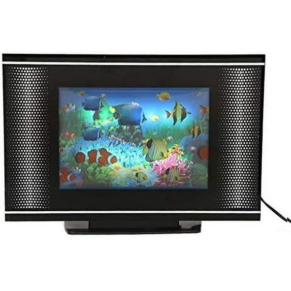Elegantoss LCD Black Screen Artificial Tropical Fish Aquarium Decorative Lamp Virtual Ocean in Motion (Fish)