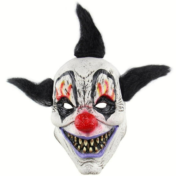 Elegantoss Terror Wizard Clown Overhead Mask Halloween Creepy Prop for Horror Costume Cosplay for Mens Women and Kids in Latex