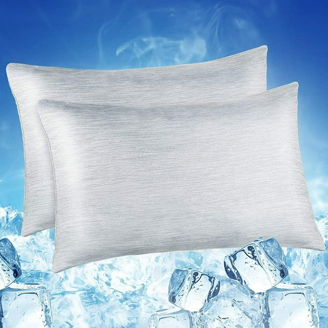 Elegear Cooling Pillow Cases, 2 Pack Queen Size Zipper Pillowcases for Hair Skin Night Sweat Hot