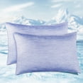 thumbnail image 1 of Elegear Cooling Pillowcases, Summer Pillowcase with Japanese Q-Max 0.55 Cooling Fiber, Double-Sided Design Standard Pillow Case with Hidden Zipper, 2 Pack, Blue, 1 of 8