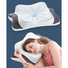 Ocuuziisu Neck Support Pillow, Bed Pillow Contour Memory Foam Pillow  Orthopedic Pillow for Side Sleepers, Cervical Pillow for Neck and Shoulder  Pain Relief, Breathable Washable Cover 