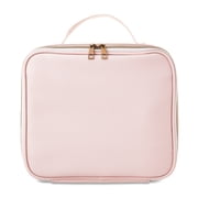 Walmart Pink/Bronze Cosmetic Organizer with Adjustable Dividers and LED Mirror, 8.75 x 4.75 x 10 Inch