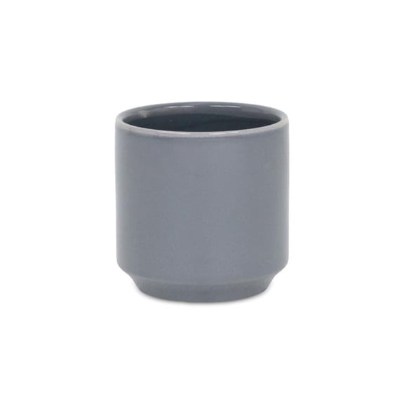 Elegora Gray Ceramic Pot - Small - Glossy Finish - Modern Design