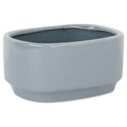 Elegora Wide Curved Rectangular Straight Side Ceramic Pot - Large - Gray