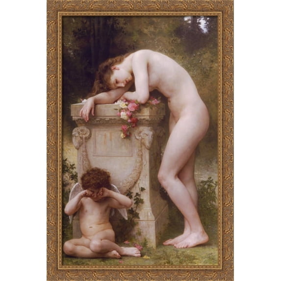 Elegy 26x40 Large Gold Ornate Wood Framed Canvas Art by William Adolphe Bouguereau