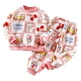 thumbnail image 1 of Elegyee Baby Girls Flannel Pajamas Winter Warm Cute Long Sleeve Sleepwear, Pink, Size 6-12M, 1 of 3