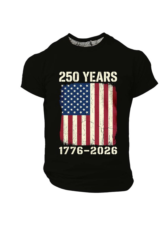 Boys America's 250Th Anniversary T Shirt Casual Graphic O Neck Short Sleeve Tee, Sizes 2-13