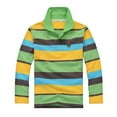 thumbnail image 1 of Elegyee Boys Casual Polo Shirt Loose Striped Turn Down Collar Long Sleeve Shirt, Sizes 3-14, 1 of 2