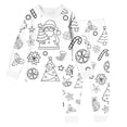 thumbnail image 1 of Elegyee Boys Christmas Colouring Pajama Sets Kids Long Sleeve Sleepwear, White, Size 2-3, 1 of 2