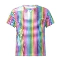 thumbnail image 1 of Elegyee Boys Metallic Grid Sequins T Shirt Sparkly Short Sleeve Tee for Performance, Sizes 2-19, 1 of 4