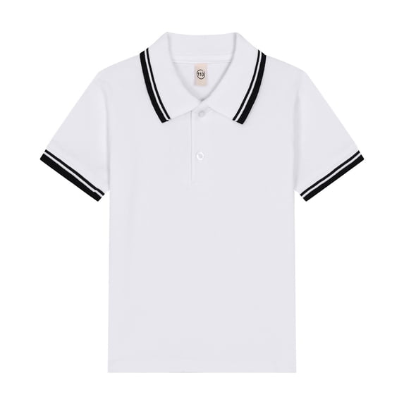 Elegyee Boys Polo Shirt School Uniform Short Sleeve Lapel Interlock T-Shirt, Sizes 3-14Y