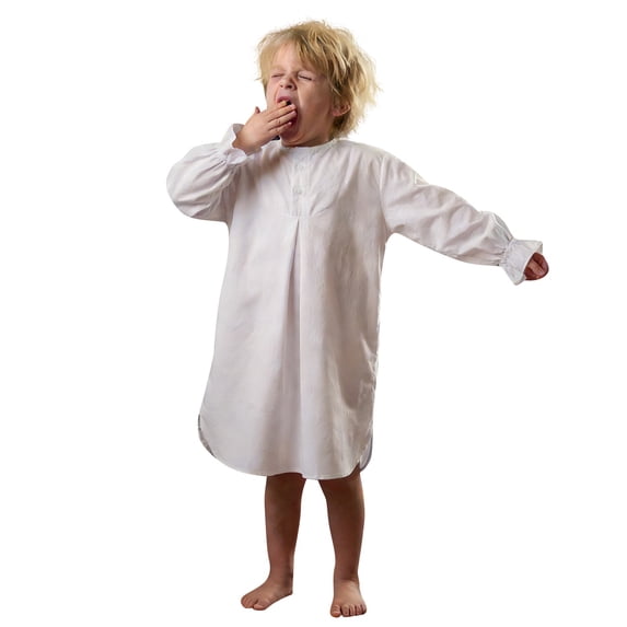 Elegyee Children's Sleepwear Robe for Boys Girls Cute Nightgown Pajama, White, Size 8-9
