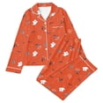 thumbnail image 1 of Elegyee Cute Halloween Pajamas for Girls Long Sleeve Top Pants Sleepwear, Orange, Size 9-10, 1 of 3
