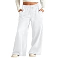 thumbnail image 1 of Elegyee Girls Active Pants Solid Drawstring Elastic Waist Loose Straight Pants, Sizes 4-14Y, 1 of 5